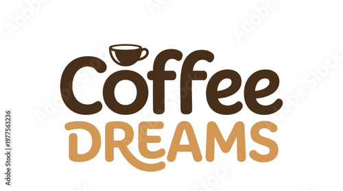 Brown Coffee Dreams Logo Design.