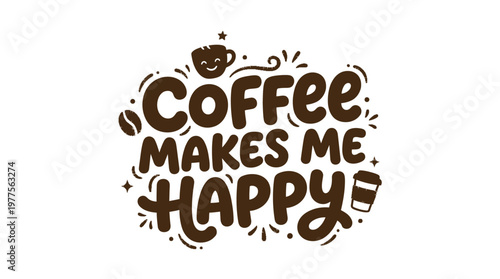 Brown coffee text graphic design.