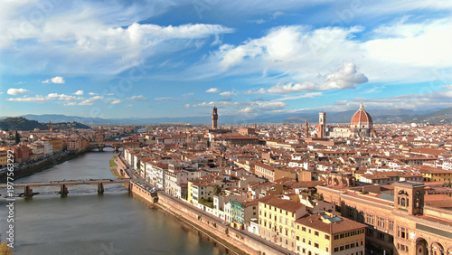Photos Florence city skyline panorama with duomo and arno river