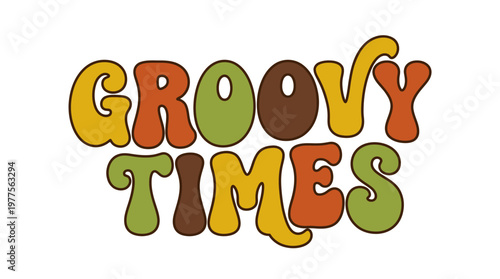 Groovy Times Colorful Text Logo.
