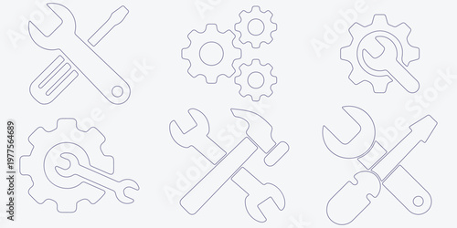 Mouse cursor icons. Linear style. Vector icons