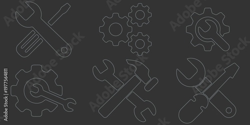 Mouse cursor icons. Linear style. Vector icons