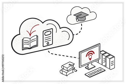 E-Learning Online Education Banner Set with Students, Laptop, Webinar, Digital Courses and Distance Learning Vector Illustration