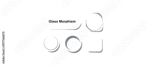 Abstract glassmorphism shapes and elements with soft edges and subtle shadows, conveying a modern and sophisticated design aesthetic for digital interfaces.