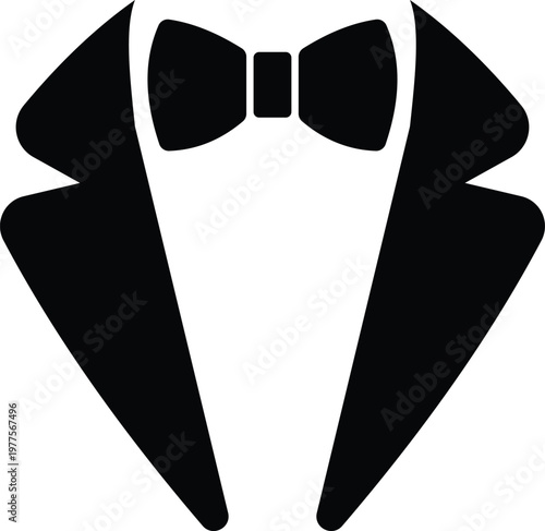 Bow tie symbol icon for clothing fashion and formal events
