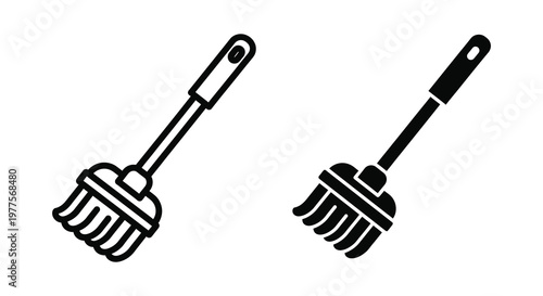 Two black silhouettes of back scratchers against a white background silhouette