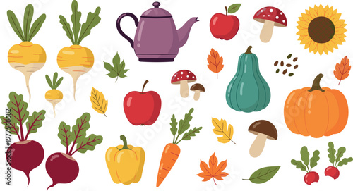 Peanut butter and peanuts illustration set with creamy spread bowls nuts and organic food elements detailed vector collection