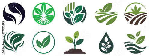 Agronomy logo with plant, vector illustration representing agriculture, crop science, and sustainable farming, clean flat and modern design suitable for agricultural businesses, farms and eco-friendly