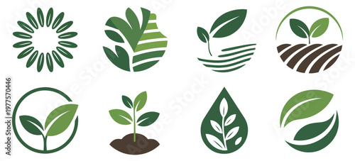 Agronomy logo with plant, vector illustration representing agriculture, crop science, and sustainable farming, clean flat and modern design suitable for agricultural businesses, farms and eco-friendly
