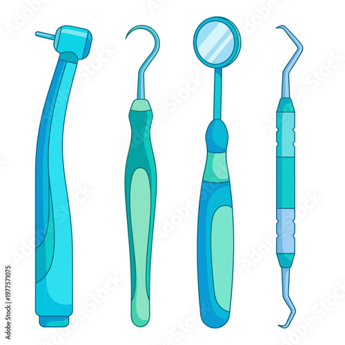 The image showcases essential dental tools neatly arranged for an oral examination, emphasizing the importance of dental hygiene and professional care in oral health.