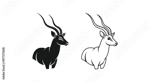 Gnu vs Antelope: Iconic African Wildlife Silhouettes Vector