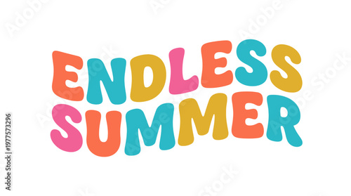 Colorful Endless Summer Text Logo.