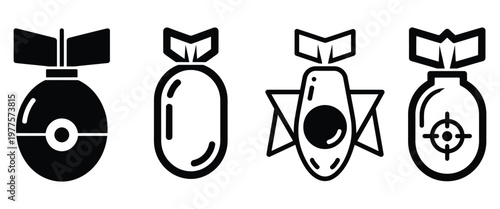 Atomic bomb explosion with mushroom cloud, vector illustration representing nuclear blast, clean flat and outline design for educational, historical, or scientific graphics.