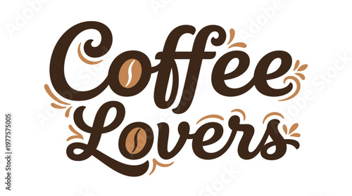 Coffee Lovers Drink Text Logo.