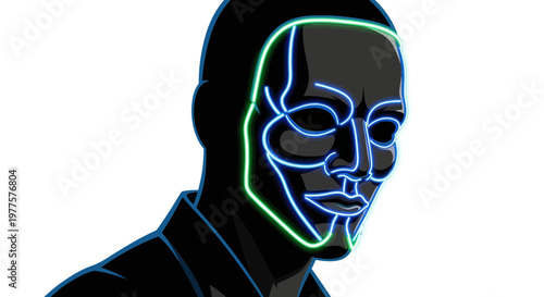 Man in Neon Mask