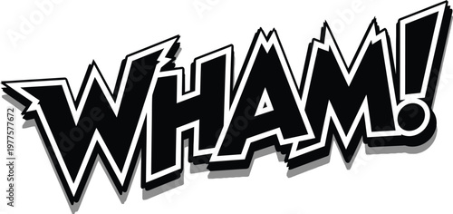 Comic Style 'WHAM!' Text Illustration