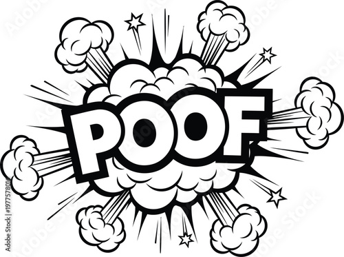 Comic book explosion dynamic 'poof' vector illustration for impactful designs and graphic vector art
