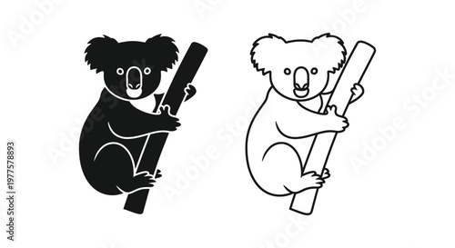 Koala Baseball Fun Cartoon Characters Vector