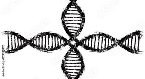 DNA Helix Cross Symbol