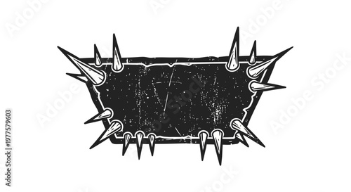 Spiky Black Border Frame with Grunge Texture