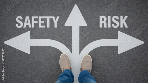 Top down view of a decision making concept with yes and no options.