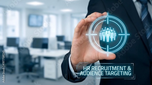 HR Recruitment and Audience Targeting Concept with Business Professional