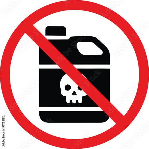 No chemical liquid symbol prohibition sign for hazardous substances vector illustration for safety and warning concepts