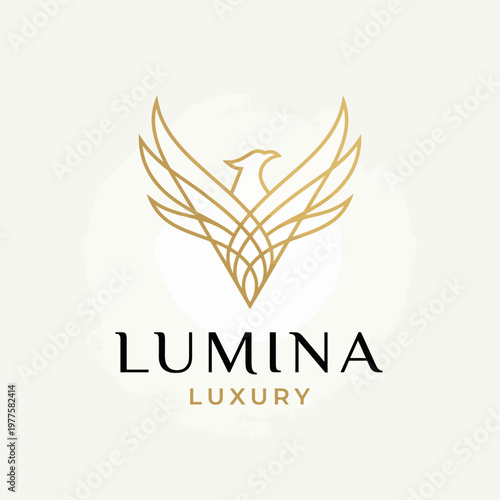 This luxurious logo design features an elegantly stylized phoenix, representing rebirth and luxury, perfect for branding in high-end markets seeking modern identities.
