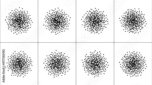 Foto Abstract Scatter Plot of Geometric Shapes dots circles