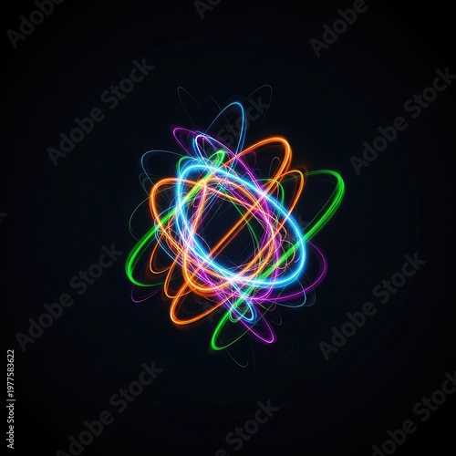 Intense abstract digital display of light and color trails, simulating visual ghosting and complementary effects, movement, futuristic, wallpaper