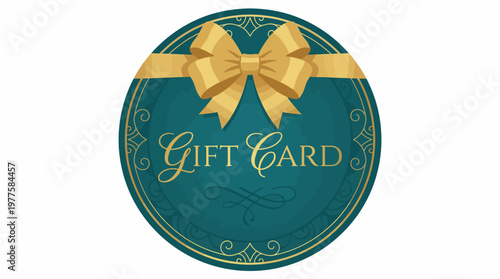 An exquisite gift card adorned with a golden bow and intricate designs, ideal for celebrating special occasions or expressing appreciation to loved ones.