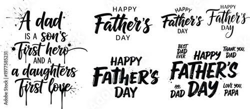 Happy father's day heartfelt typography quotes for celebrating dad's special day