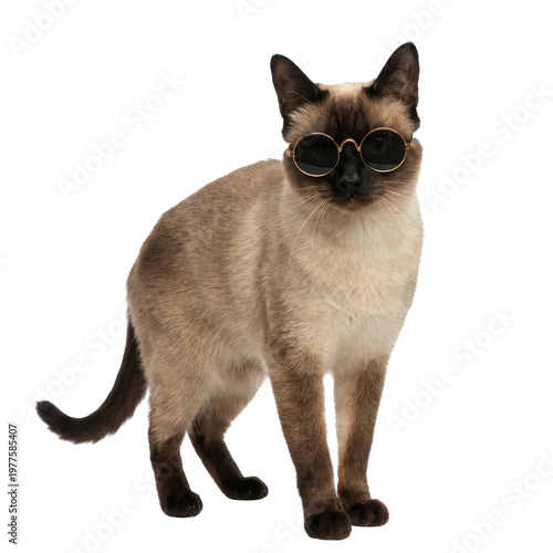 Isolated Cat, Wearing Sunglasses for Pet Lifestyle