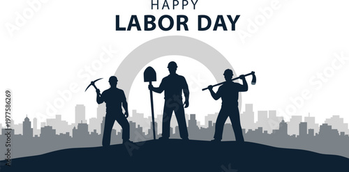 Happy labor day celebrating workers and their contributions
