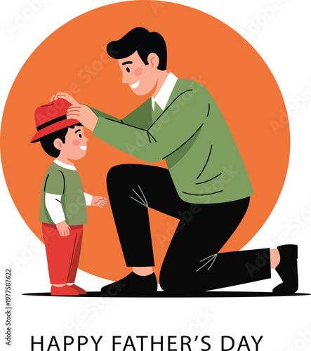 Father and son a heartwarming father's day illustration