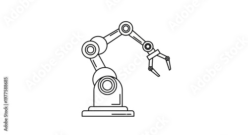 Industrial robotic arm in precise automated motion.