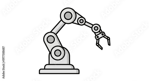 Robotic Arm Industrial Robot Gripper Illustration.