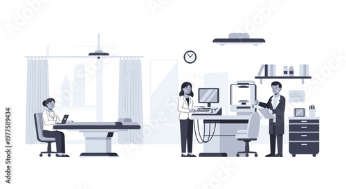 A confident woman sits at her desk, conveying focus and competence. Ideal for illustrating business articles, websites, or social media content about 