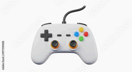 Vector illustration of modern white video game controller on a transparent background