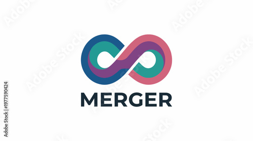A striking logo design featuring an infinity symbol, representing growth, endless possibilities, and the concept of merging two entities into one seamless brand identity.