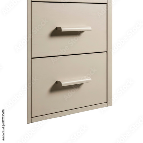 Two drawer cabinet with modern handles