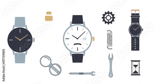 Watches and clock tools accessories.