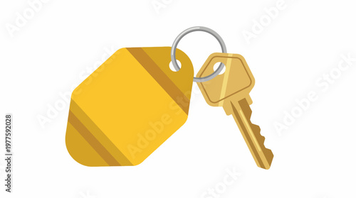 A simple yet effective illustration of a key and tag, symbolizing access, ownership, and the importance of keys in our daily lives, enhancing security and privacy.