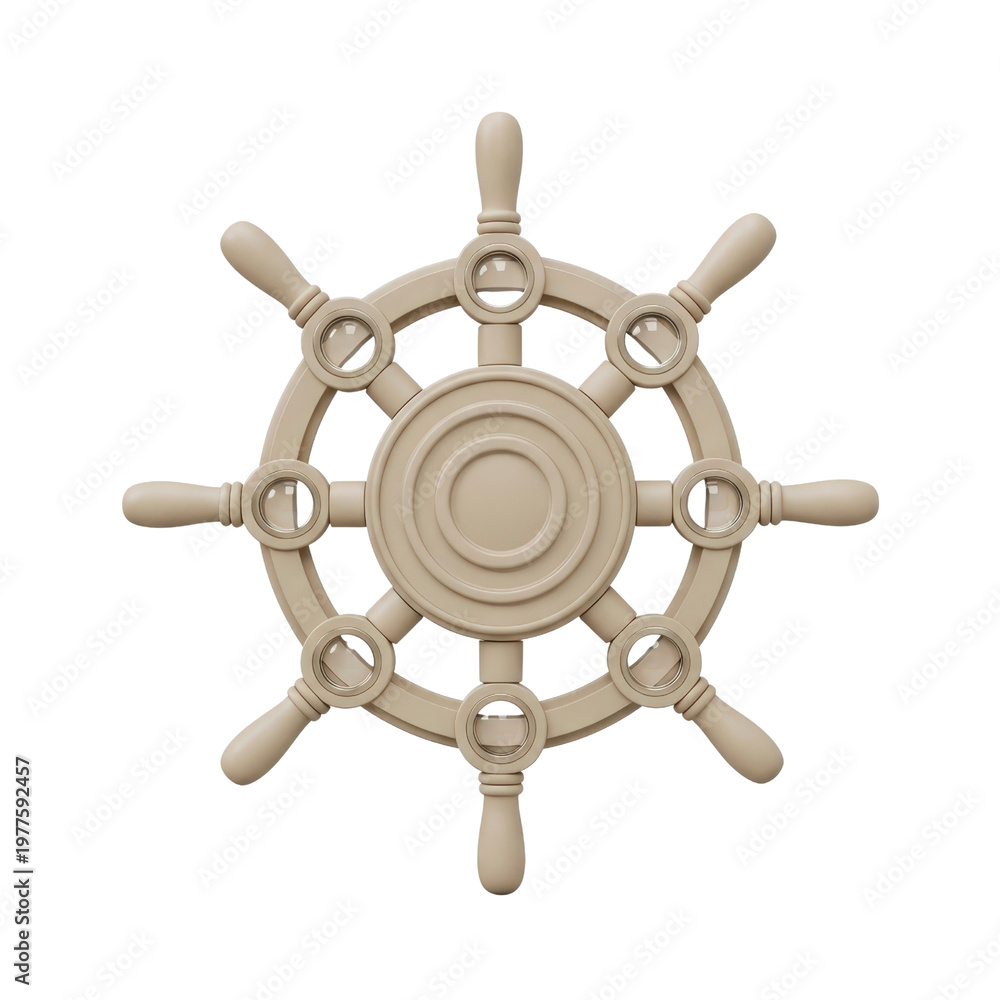 Obraz premium Ship's wheel isolated on transparent background