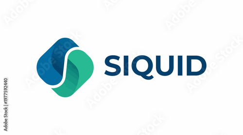A sleek and modern logo design for the Siquid brand, featuring a unique, minimalist emblem accompanied by stylized typography, perfect for corporate identity.