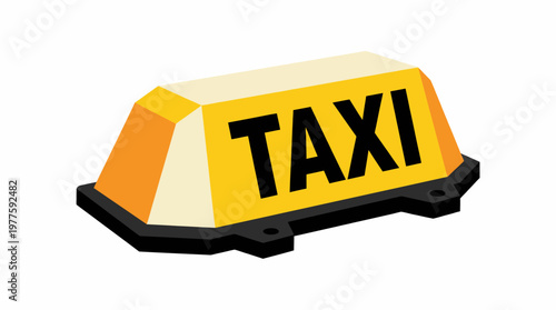 This image features a brightly colored taxi sign, symbolizing urban transportation solutions for commuters and tourists in busy city environments, enhancing mobility options.