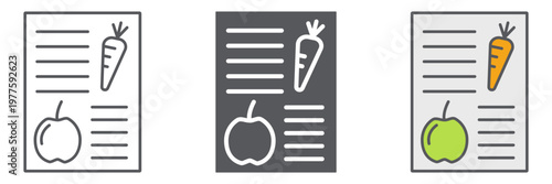 Diet plan line icon, health and meal, balanced meal sign, vector graphics, a linear pattern on a white background.
