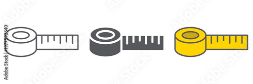 Centimeter line icon, ruler and meter, measuring tape sign, vector graphics, a linear pattern on a white background.