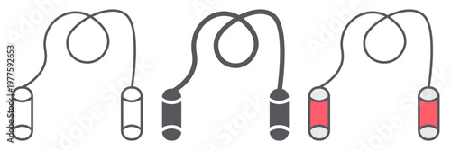 Jumping rope line icon, fitness and equipment, skipping rope sign, vector graphics, a linear pattern on a white background.