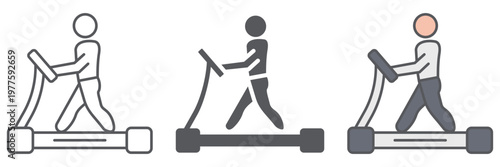 Treadmill line icon, fitness and exercise, runner sign, vector graphics, a linear pattern on a white background.